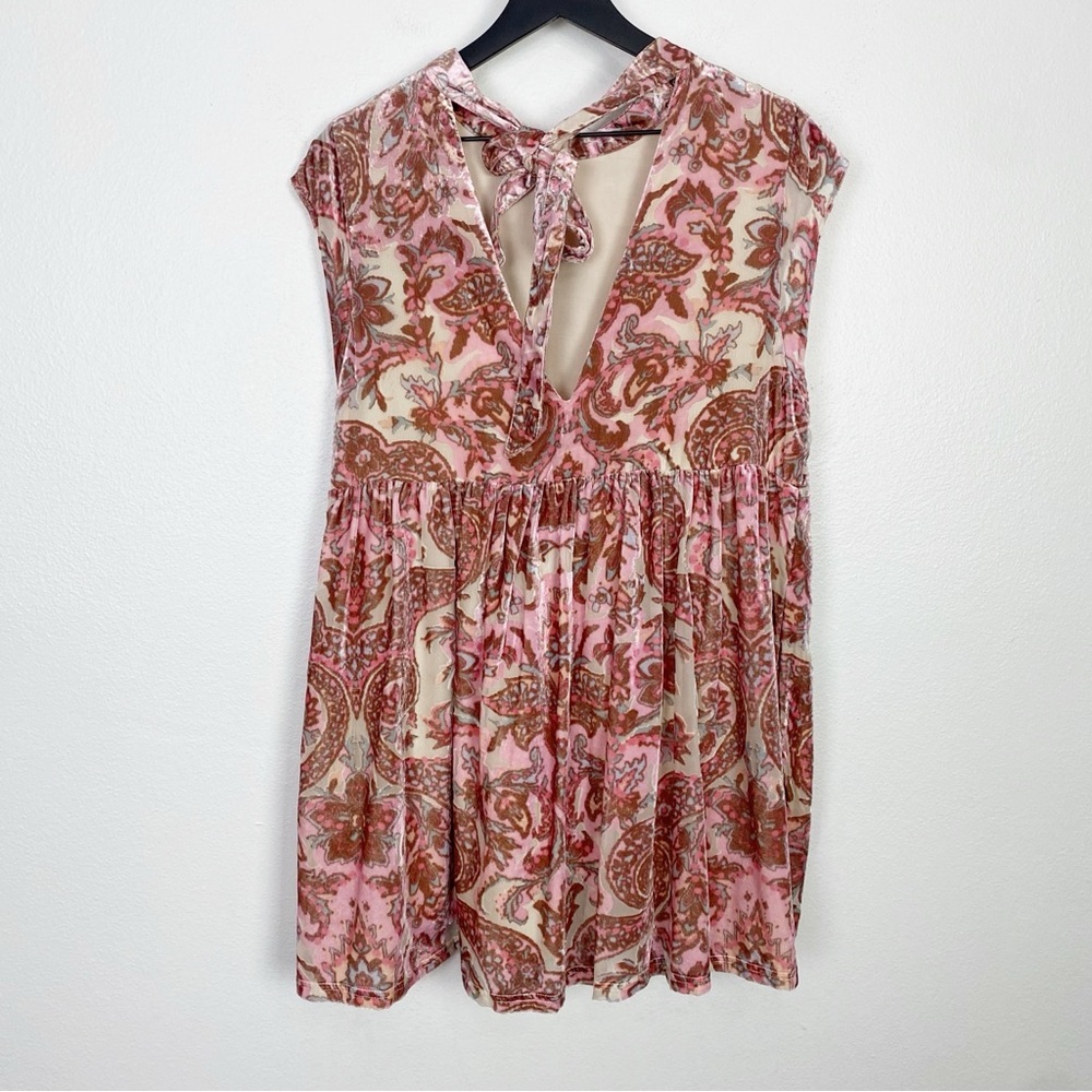 Free People All the Time Paisley Velvet Floral Minidress - Picture 9 of 11